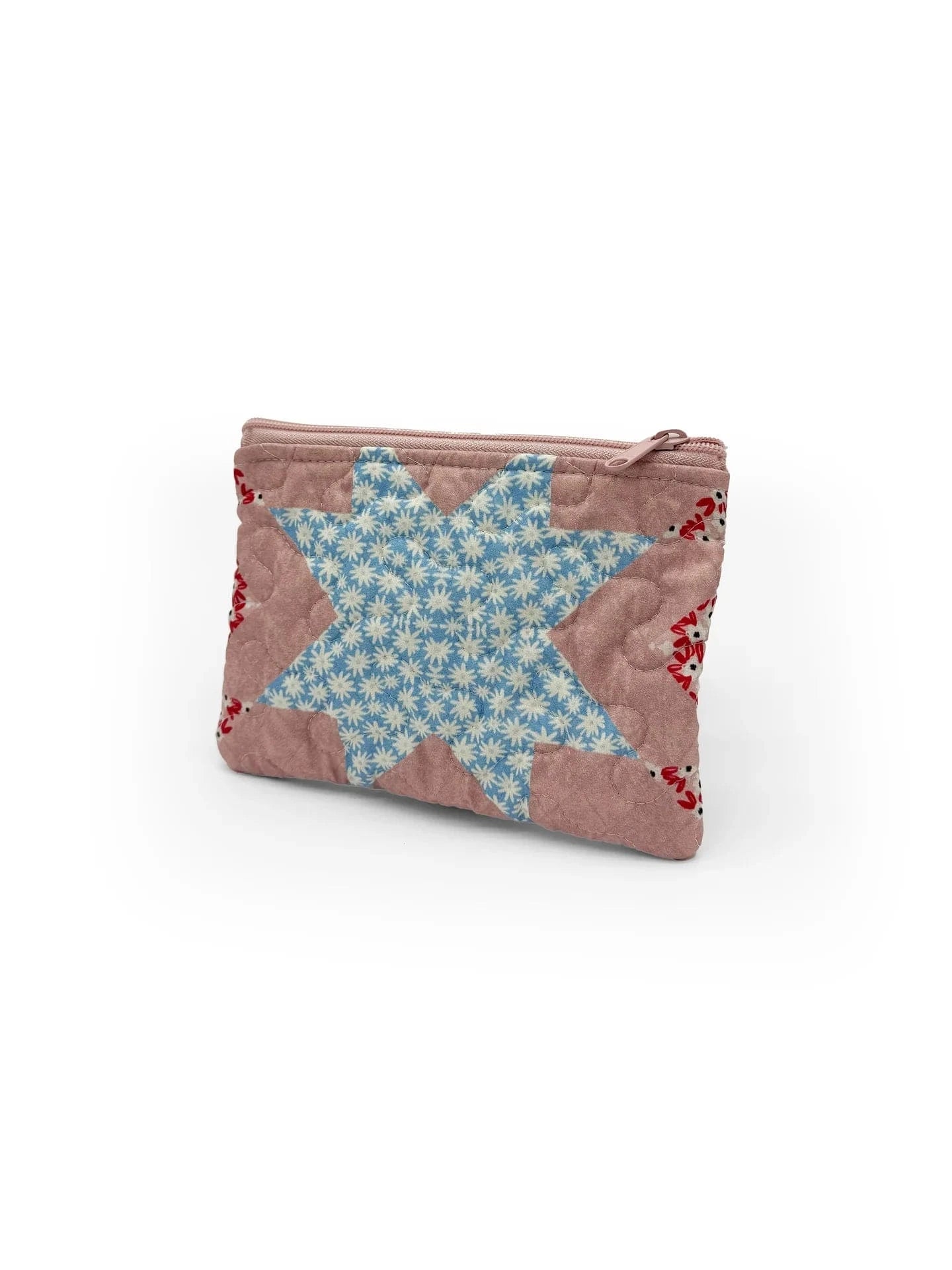 Adeline Patchwork Rose Quilted Small Makeup Bag