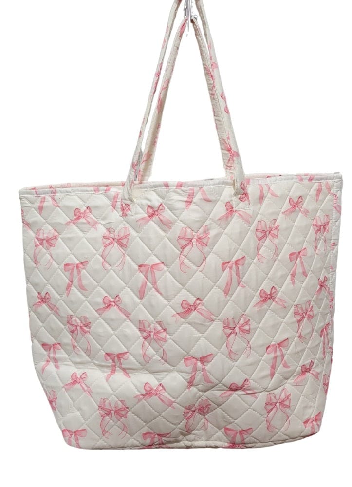 Pink Bows Quilted Tote
