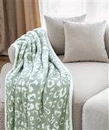 Leopard Feather Knit Throw 50x60" - Sage