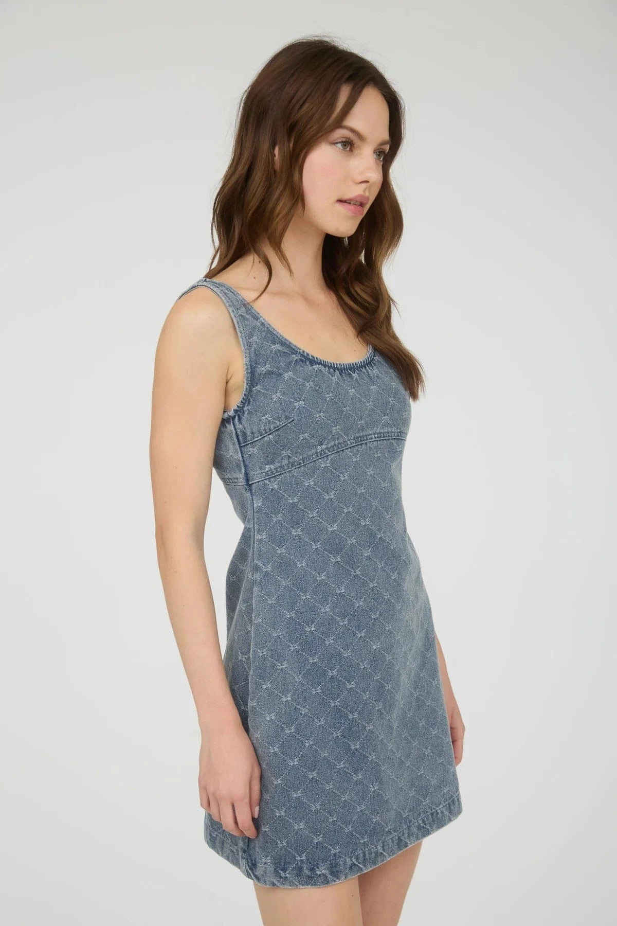 Denim Bow Mini Dress