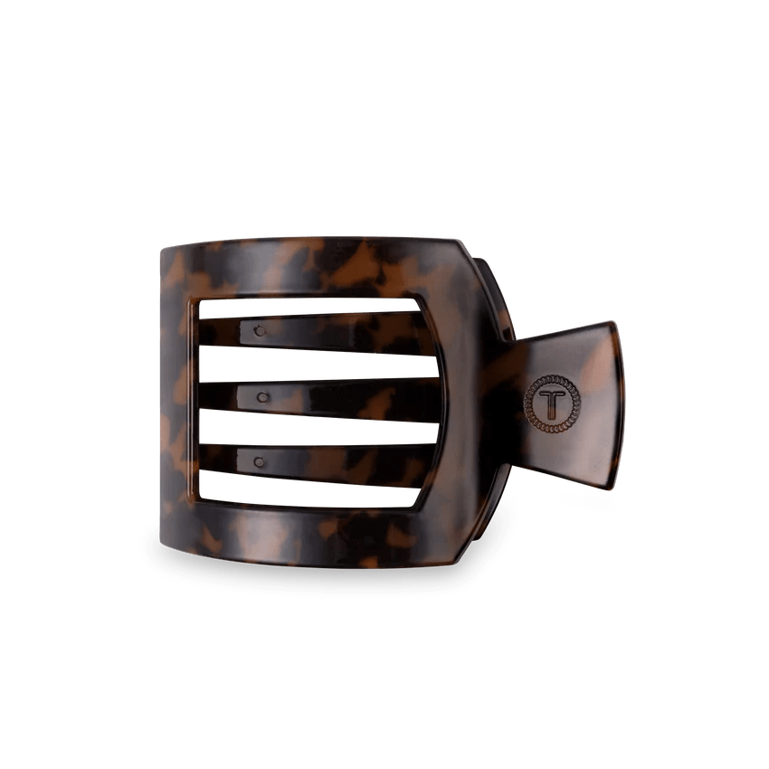 Tortoise Medium Flat Square Clip