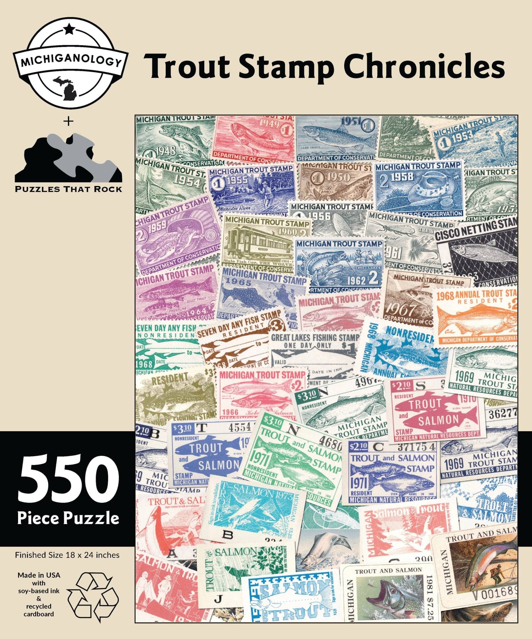 Trout Stamps Chronicles 550pc Puzzle