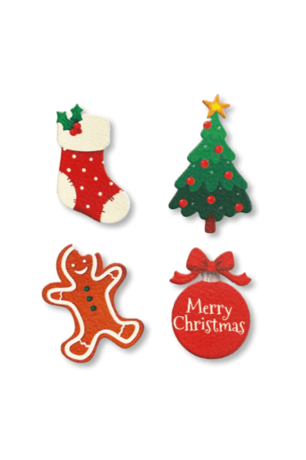 Merry Christmas Magnets S/4