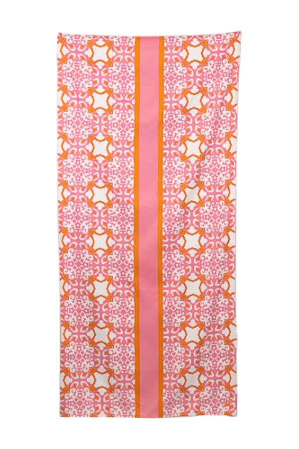 Palace Tile Beach Towel Pink & Orange