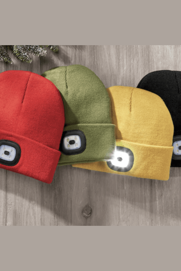 Olive LED Light Up Beanie Hat