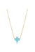 16" Necklace Gold - Signature Cross Turquoise