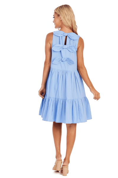Blue Becker Bow Dress, back