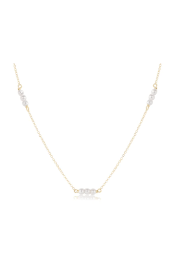 17" Choker Joy Simplicity Chain Gold - 3MM Pearl
