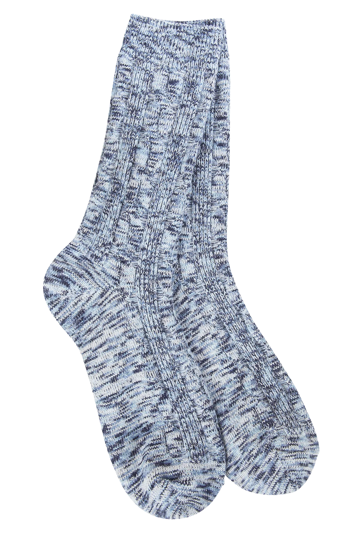 World's Softest Lt Wt Cable Crew - Peacoat Multi