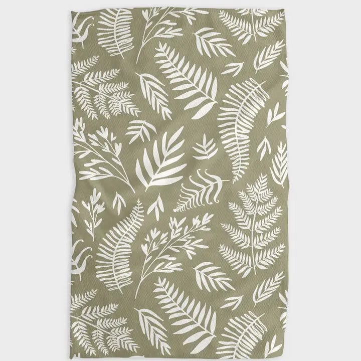 Geometry Olive Kitchen Tea Towel