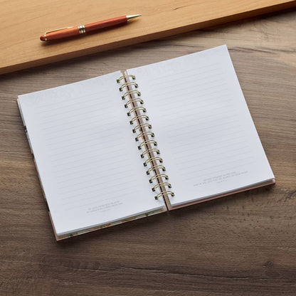 Journal Wirebound Beige Floral Good Work in You Phil. 1:6