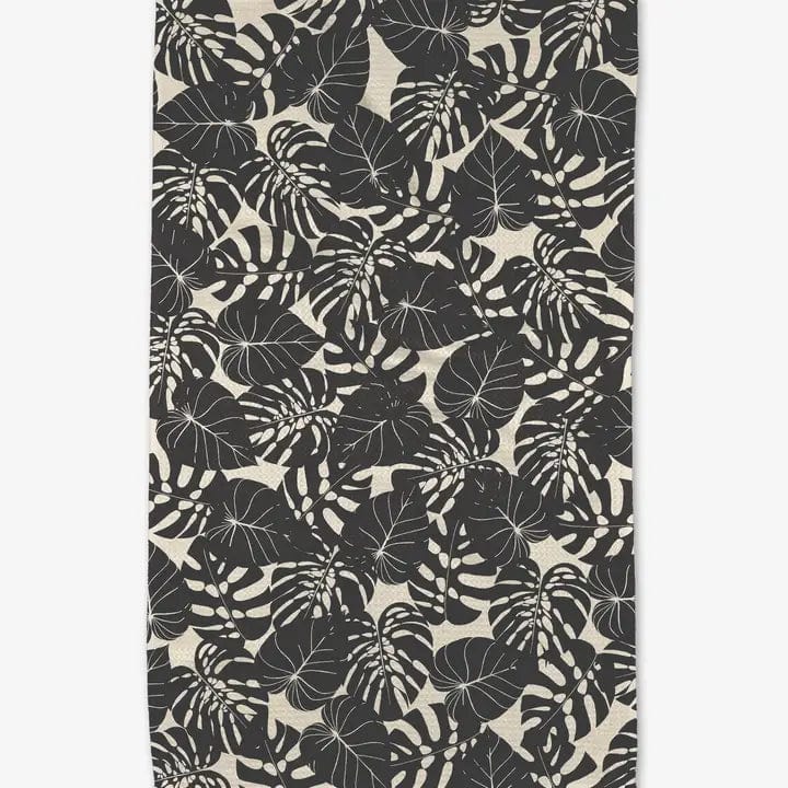 Geometry Neutral Leaves Tea Towel