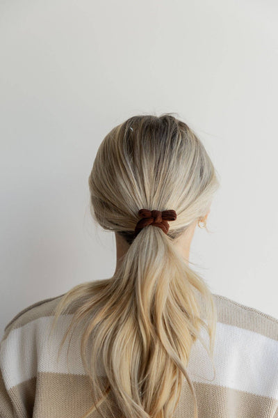 BOW SLICK BACK HAIR TIES: BABY BLUE