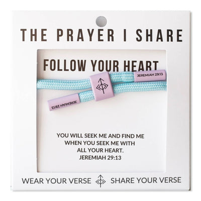 FOLLOW YOUR HEART Bracelet, Christian Cord Bracelet