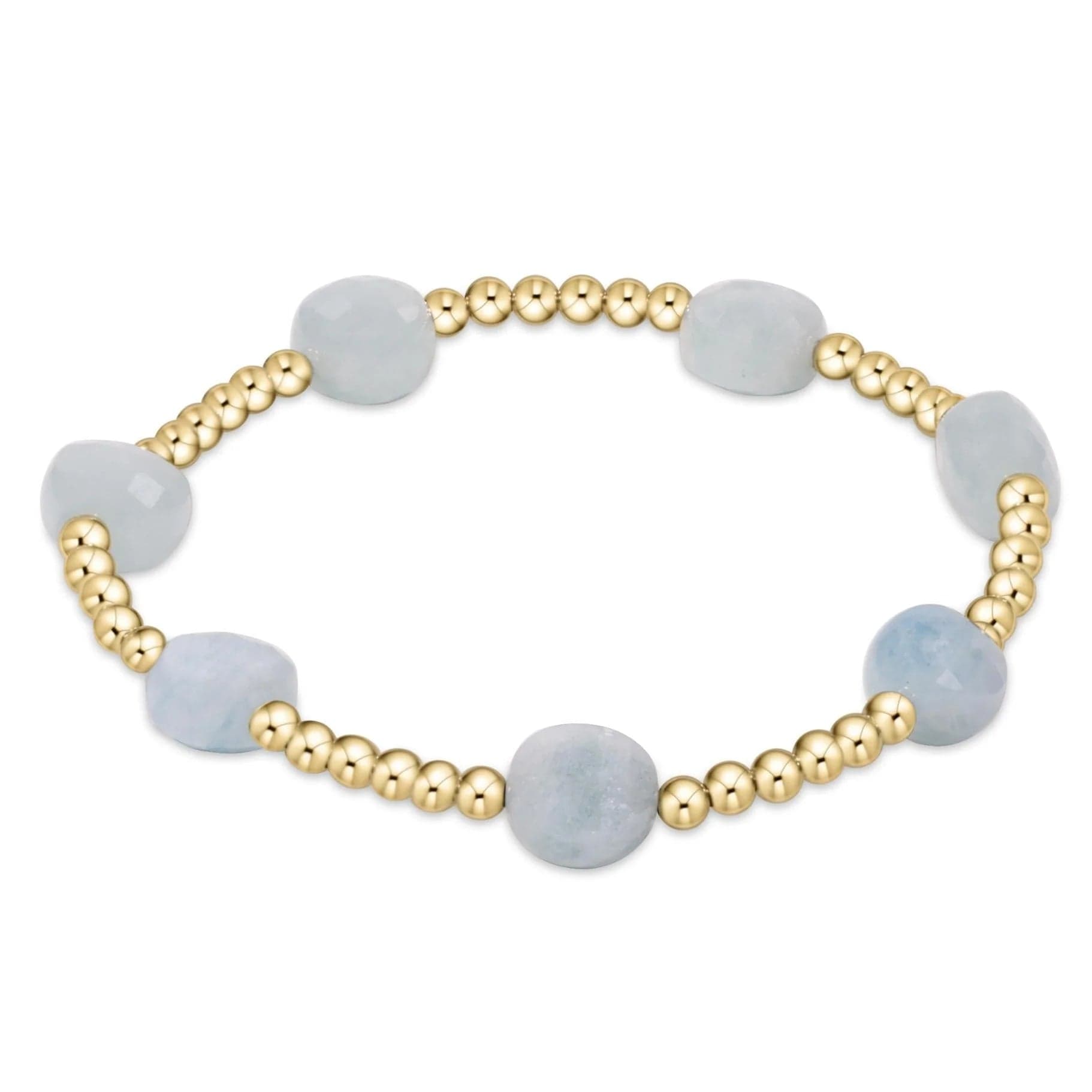 Admire Gold 3mm Bracelet - Aquamarine