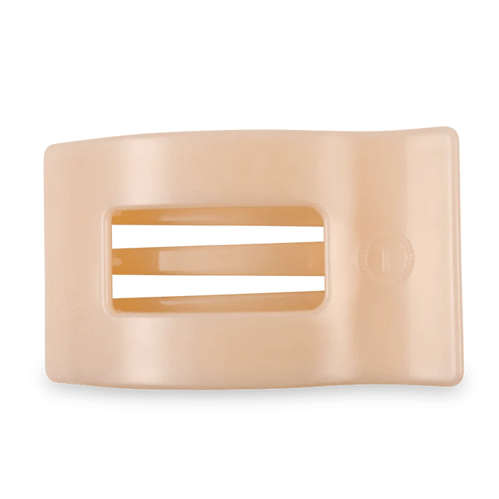 Almond Beige Large Flat Rectangle Clip