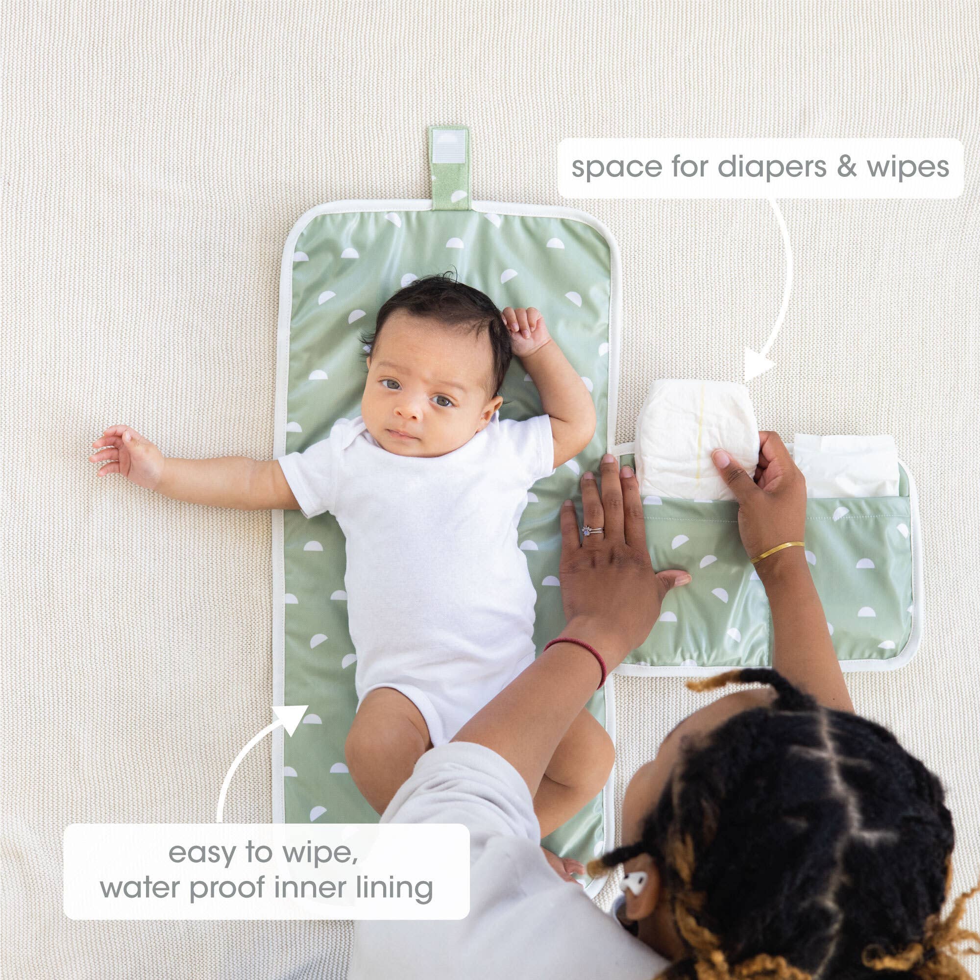 Organic Sage Travel Changing Mat, Diaper Bag Changing Pad