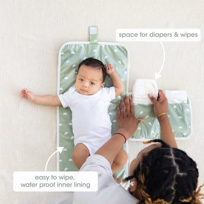 Organic Sage Travel Changing Mat, Diaper Bag Changing Pad