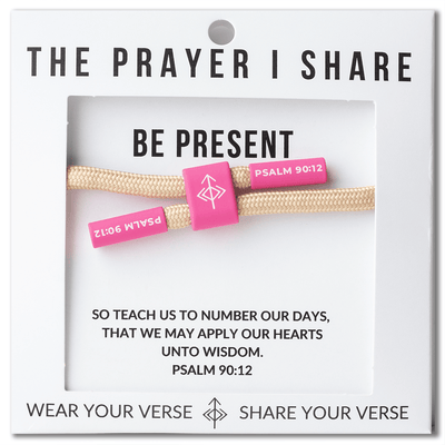 BE PRESENT Christian Cord Bracelet, Bible Verse Gifts