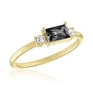 Emerald Black Diamond Gold Ring