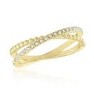 CZ Crossover Gold Ring