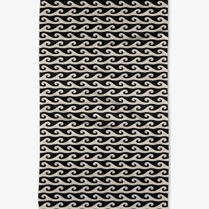 Geometry Rolling Waves Tea Towel