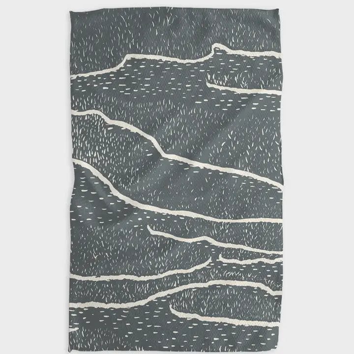 Geometry Wetlands Midnight Tea Towel