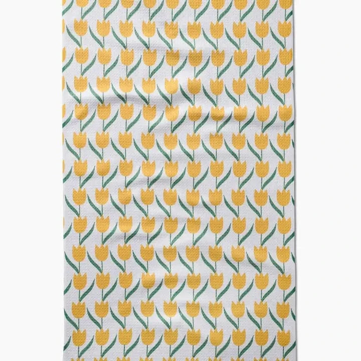 Geometry Tulip Flowers Tea Towel