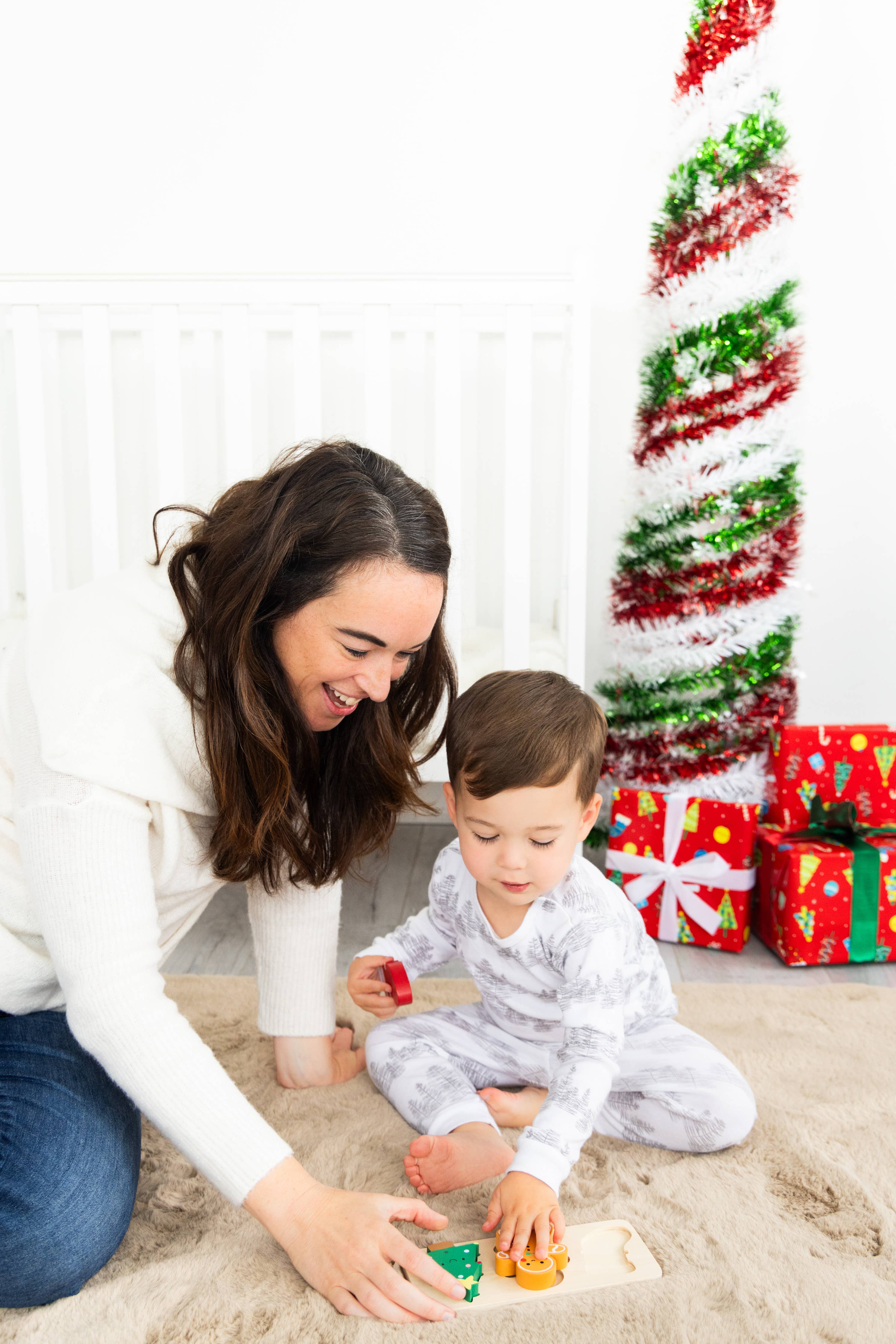 Wooden Christmas Holiday Puzzle, Montessori Learning Toy