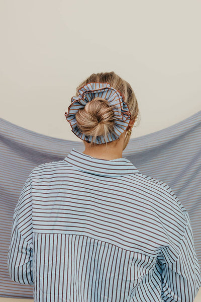 STRIPED CORSET SCRUNCHIE: PINK & MAROON