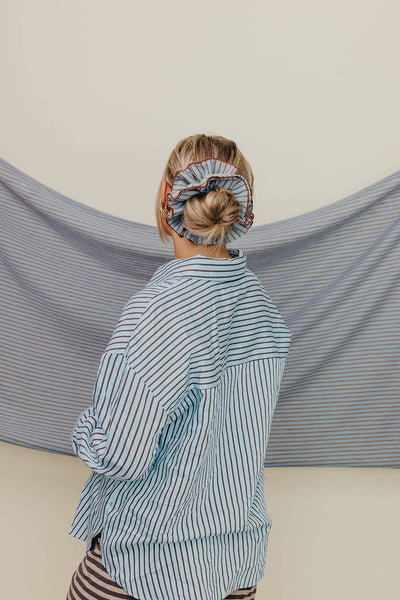 STRIPED CORSET SCRUNCHIE: BROWN AND TAN