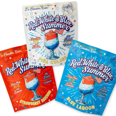 Red, White & Blue Summer Pina Colada Frozen Cocktail
