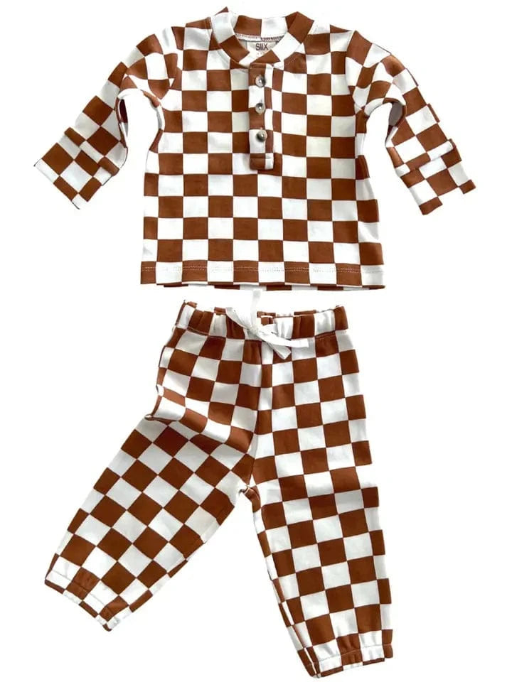 Stracciatella Checkerboard Organic Wells Top + Pant Set