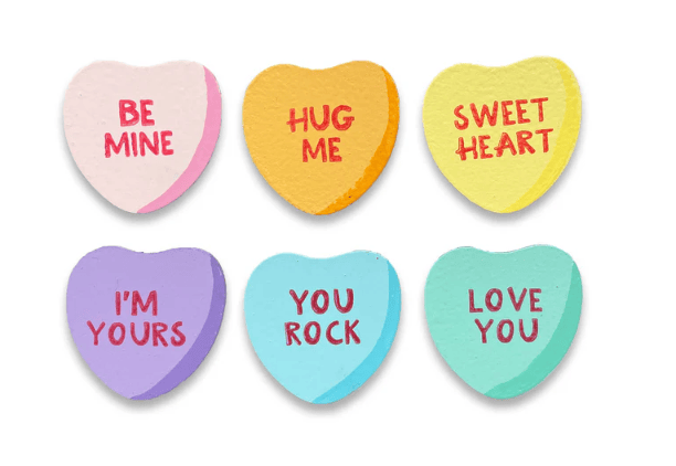 Conversation Heart Magnets S/6