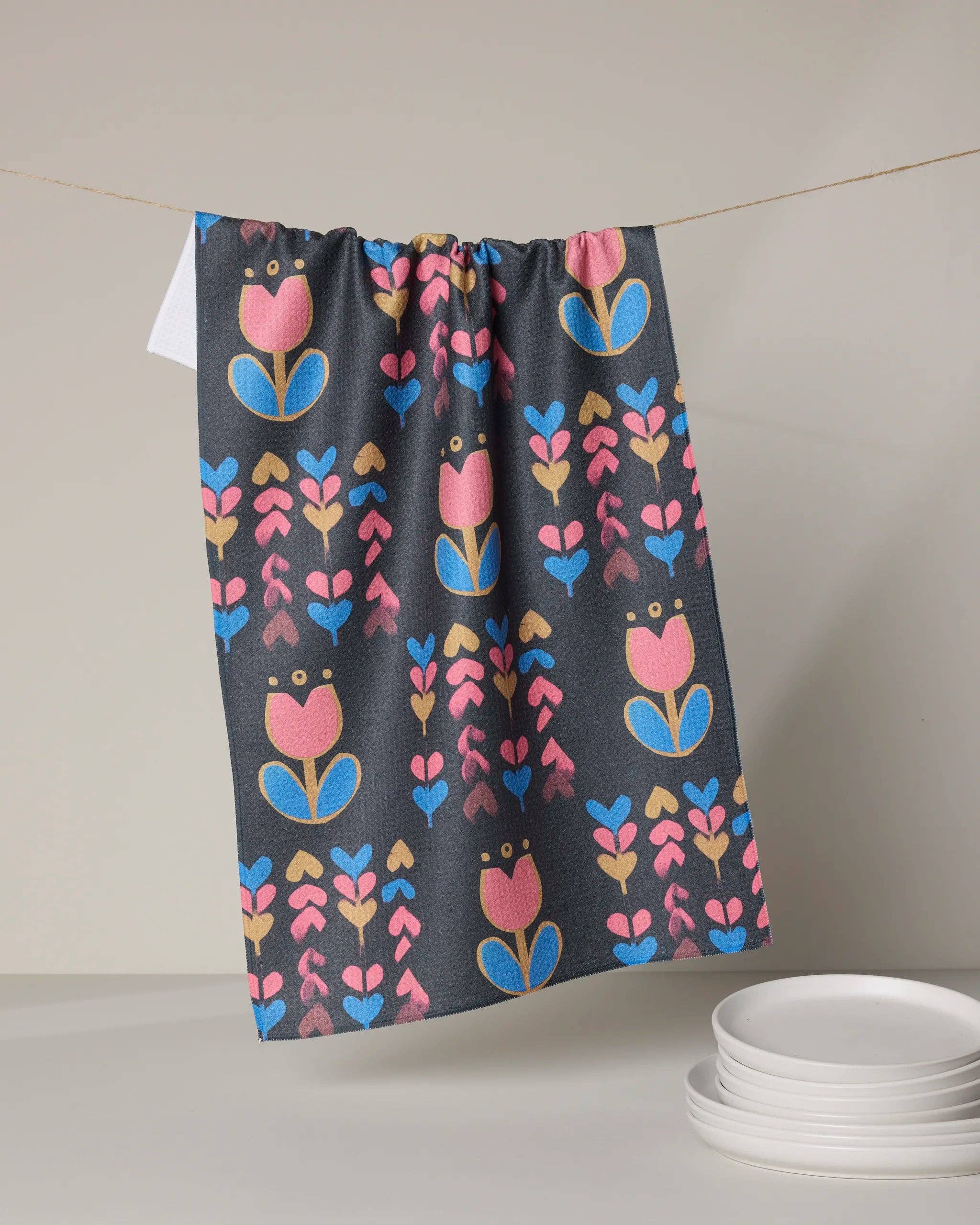 Geometry Tulip Patch Tea Towel