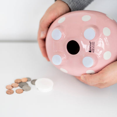 Polka Dot Piggy Bank: Pink
