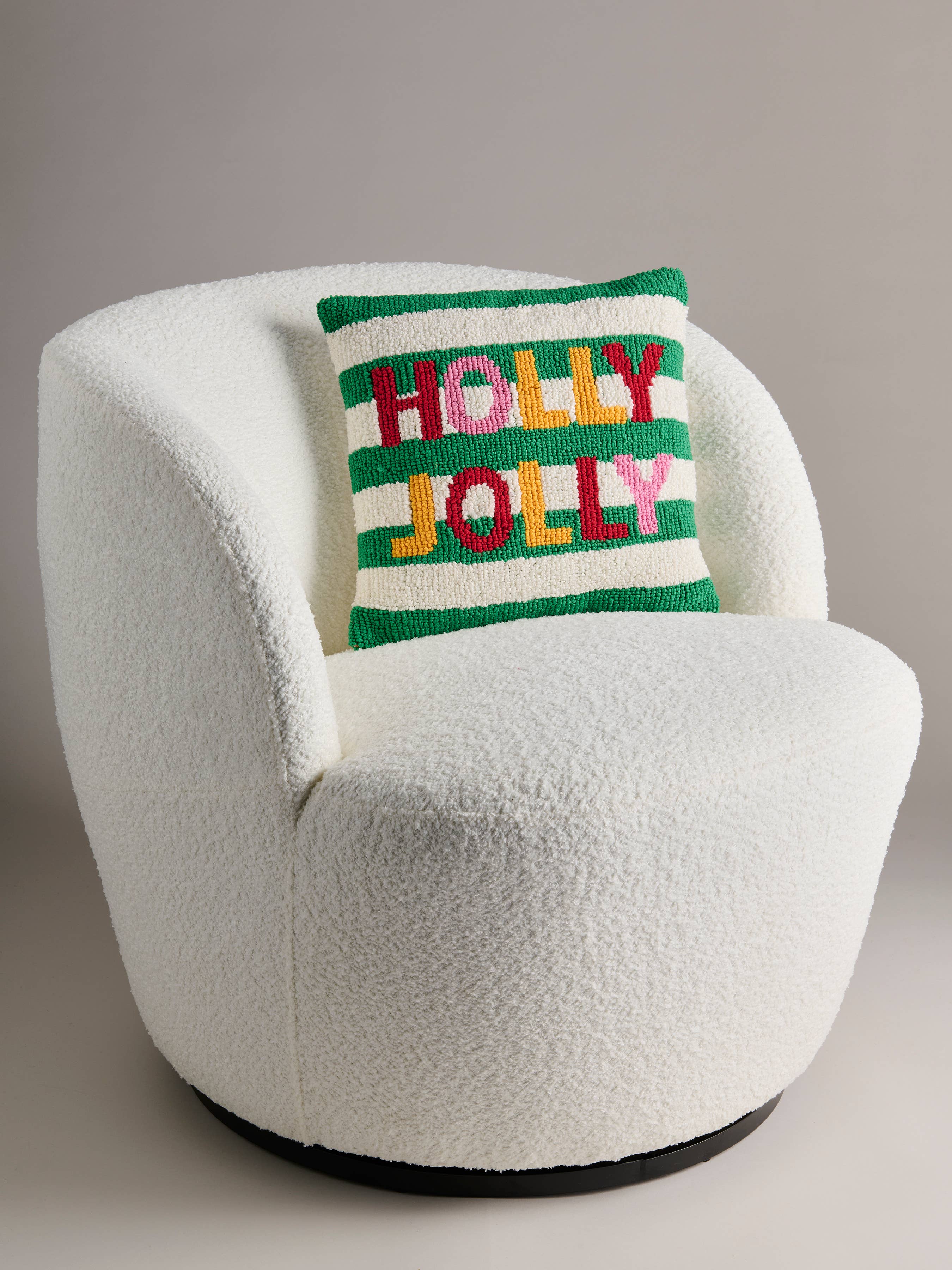 "HOLLY JOLLY" TUFTED PILLOW