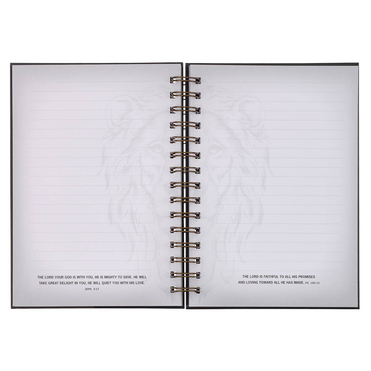 Journal Wirebound Black/Gray Be Strong Josh. 1:9