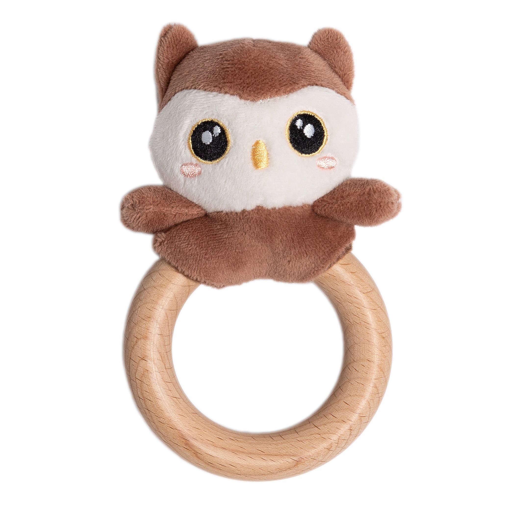 Owl Wooden & Plush Baby Teether