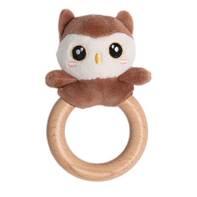 Owl Wooden & Plush Baby Teether