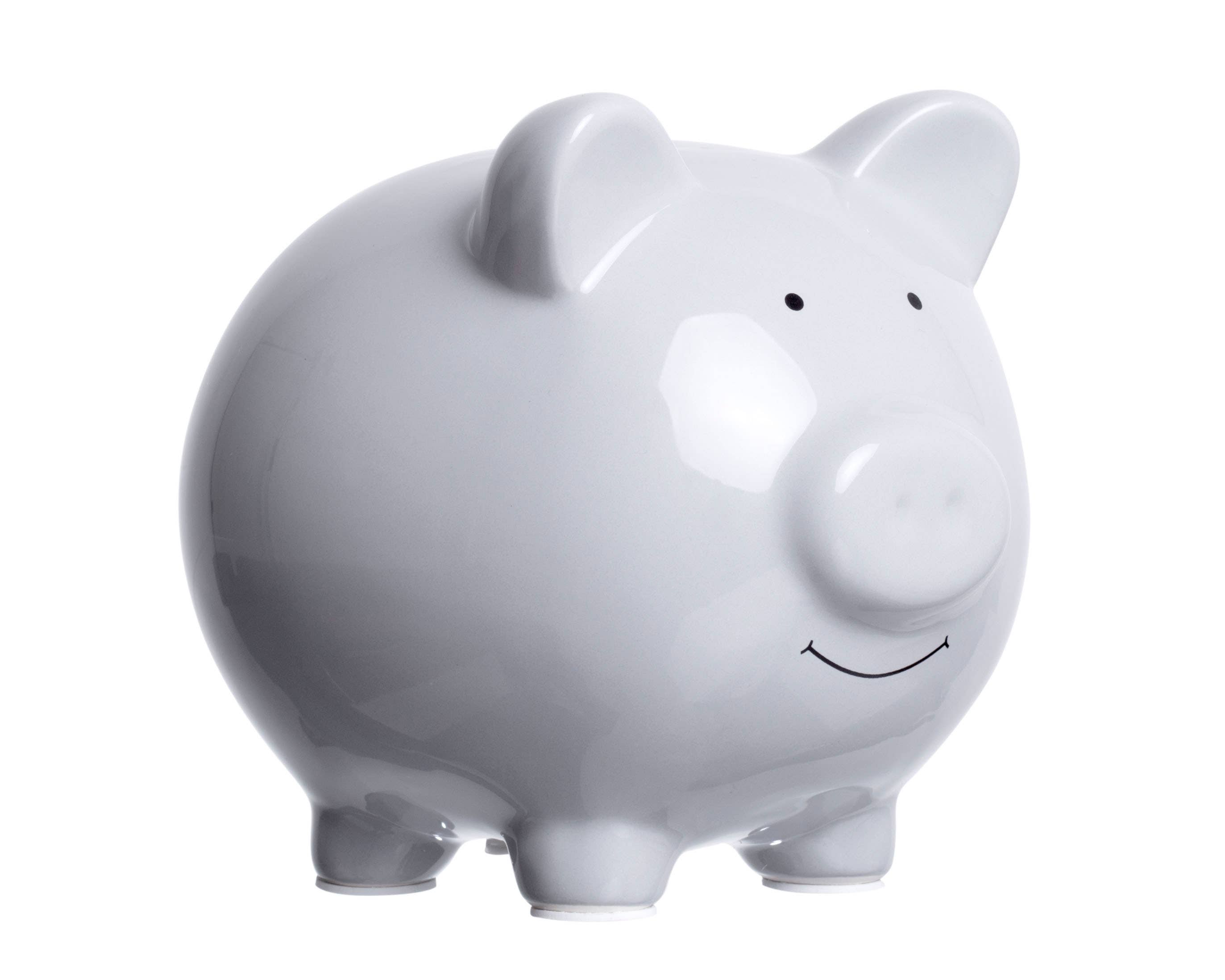 Ceramic Piggy Bank: Grey