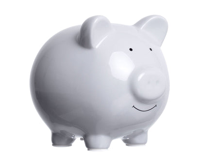 Ceramic Piggy Bank: Grey