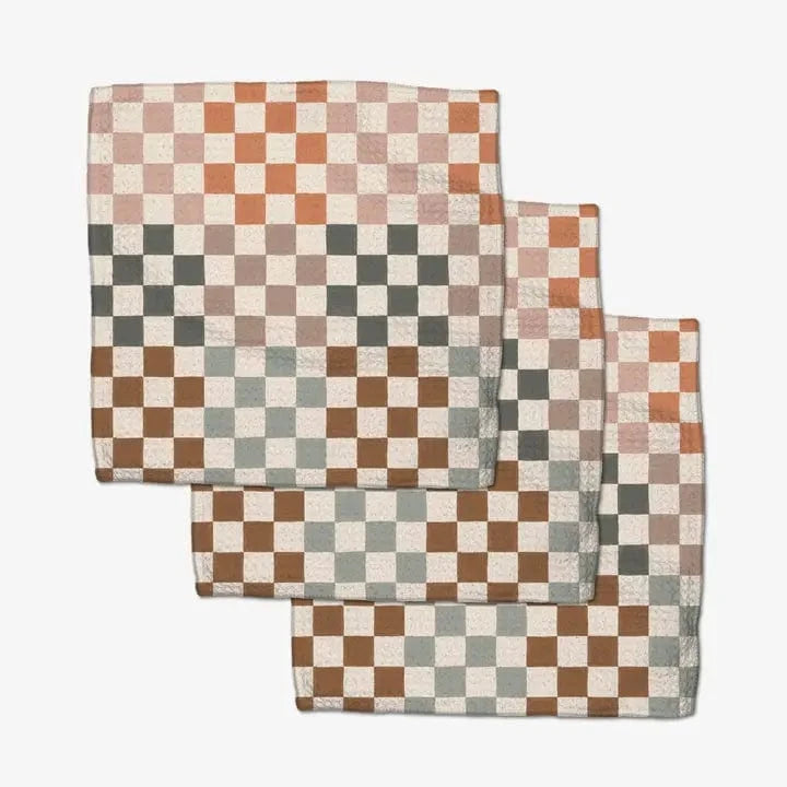 Geometry Autumn Checkers Dishcloth Set
