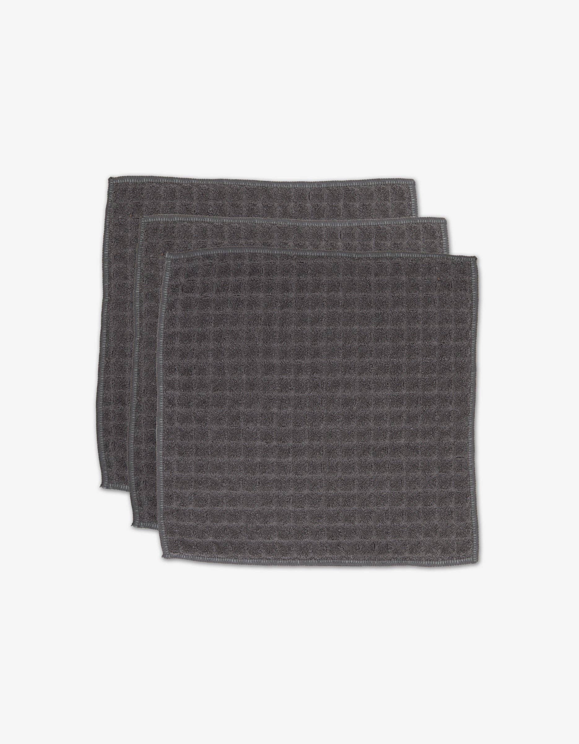 Geometry Charcoal Waffle Washcloth Set