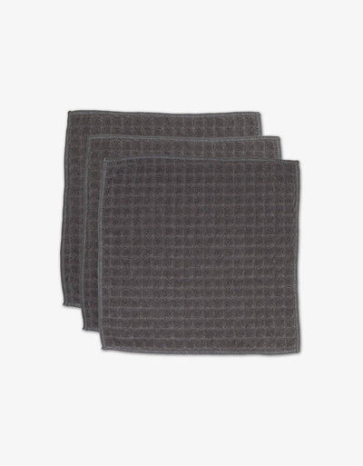 Geometry Charcoal Waffle Washcloth Set