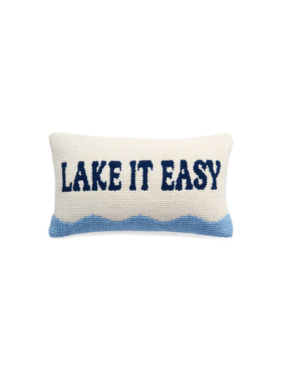 "LAKE IT EASY" PILLOW,WHITE