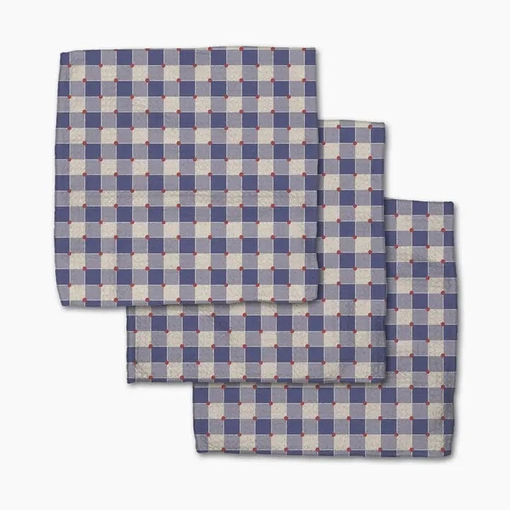 Geometry Nautical Gingham Dishcloth Set