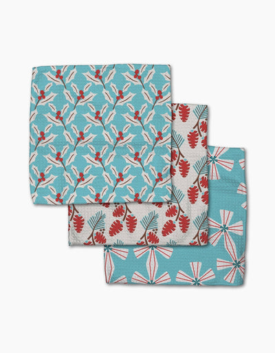 Winter Holly Dishcloth Set