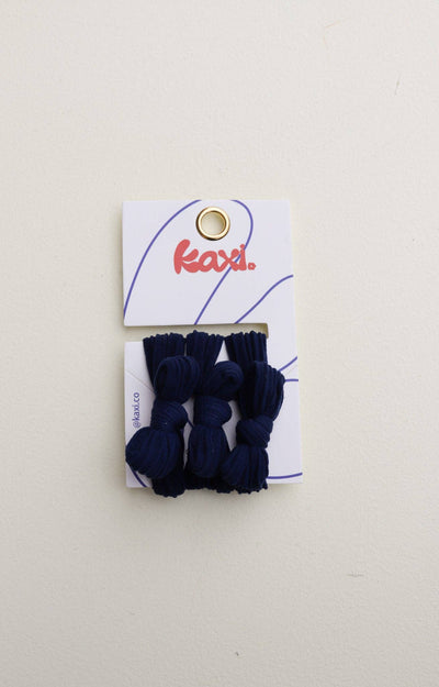 BOW SLICK BACK HAIR TIES: NAVY BLUE