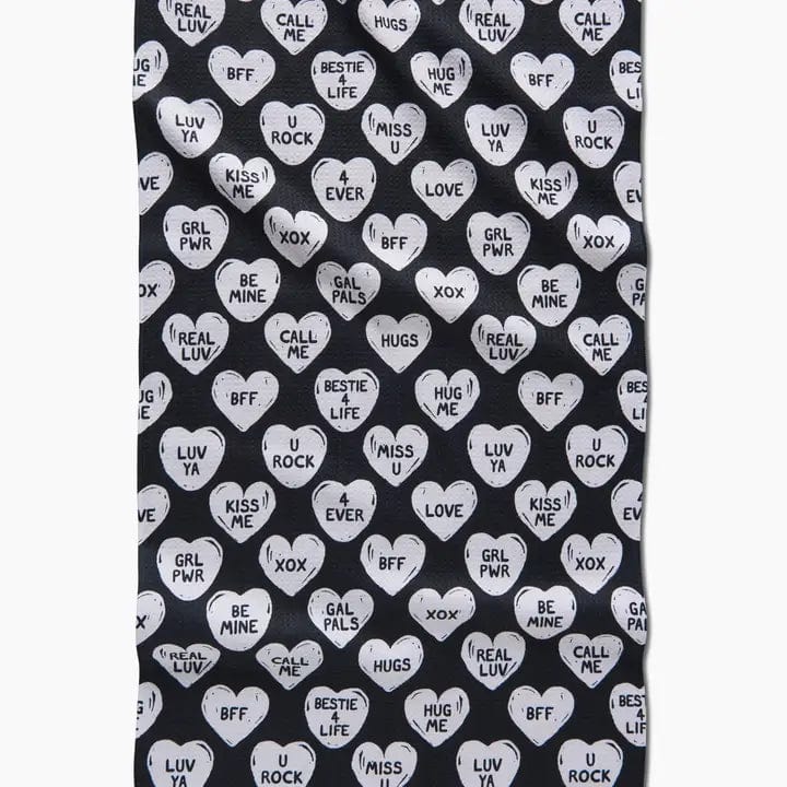 Geometry BFF Candy Hearts Tea Towel